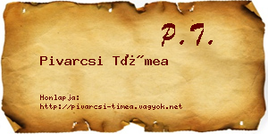 Pivarcsi Tímea névjegykártya