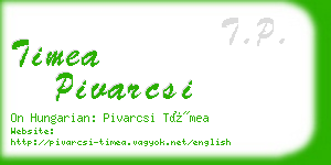 timea pivarcsi business card